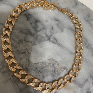 Gold and diamond chain necklace